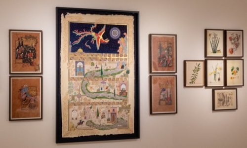 Conference of the Birds by Farkhondeh Ahmadzadeh (centre), inspired by the poem of the same name by the 13th-century sufi Persia